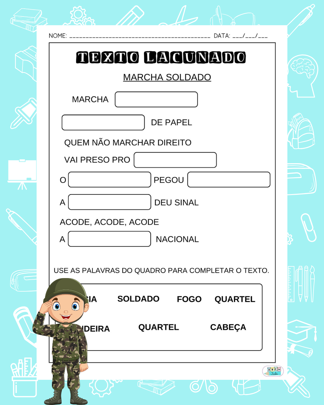 CANTIGA MARCHA SOLDADO – ABC da Fabi – Recursos Pedagógicos para ...