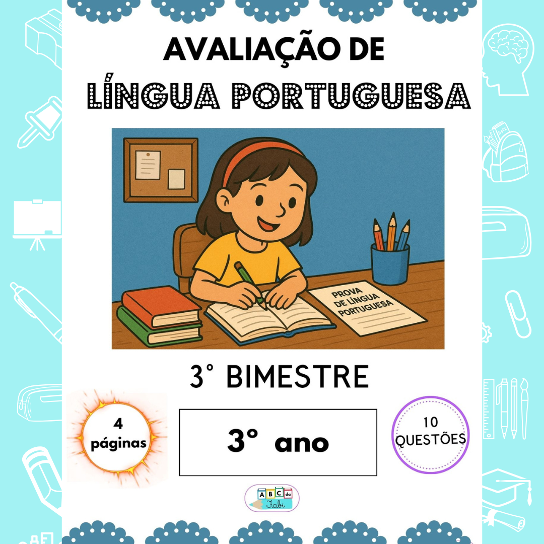 AVALIAÇÃO LÍNGUA PORTUGUESA 3º ano - 3º Bimestre