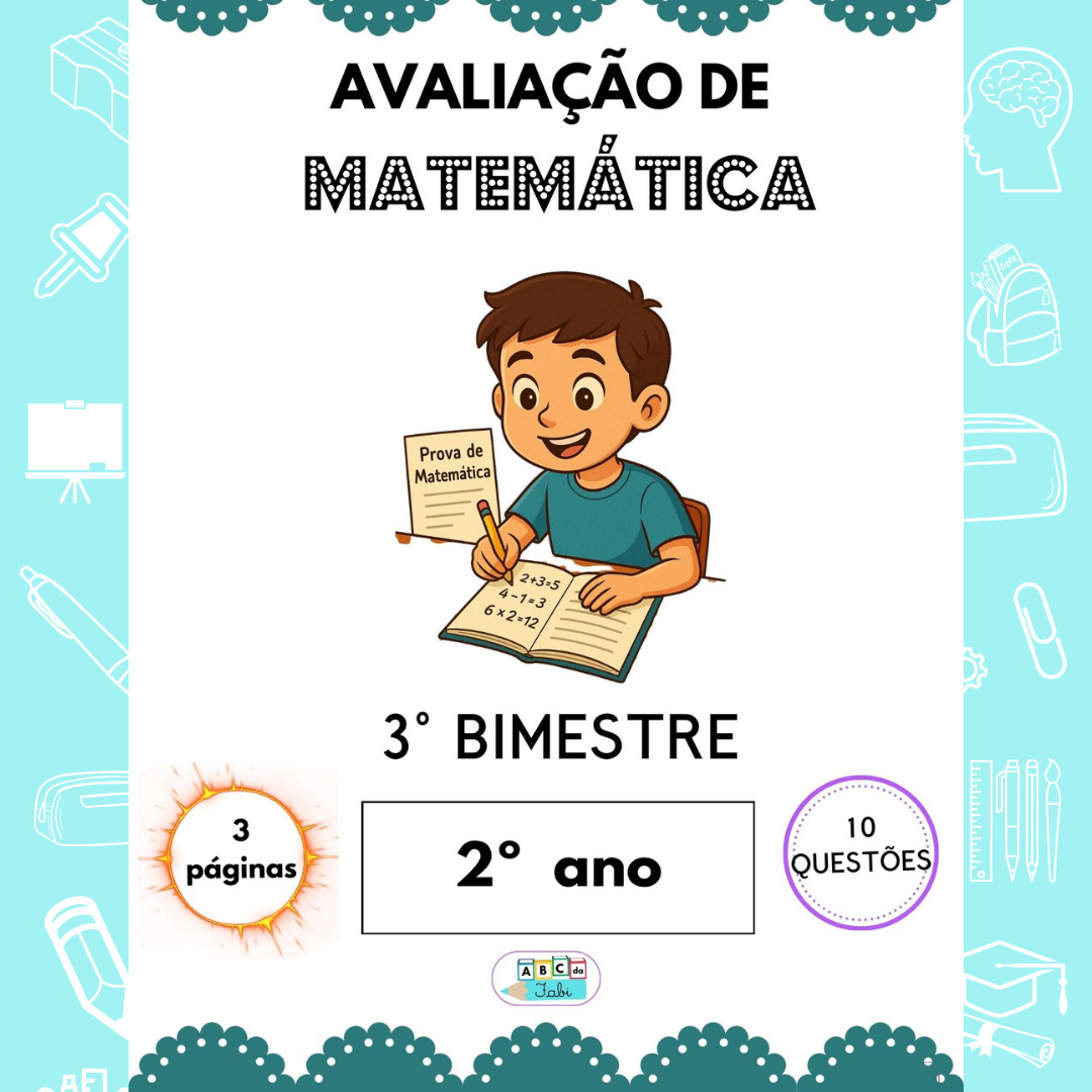 AVALIAÇÃO MATEMÁTICA 2º ANO - 3º Bimestre