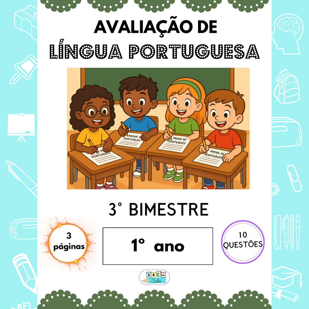 AVALIAÇÃO LÍNGUA PORTUGUESA 1º ANO - 3º BIMESTRE