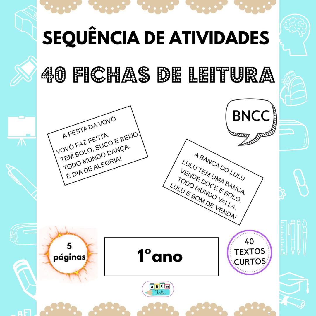 40 fichas de leitura de textinhos 1º ano