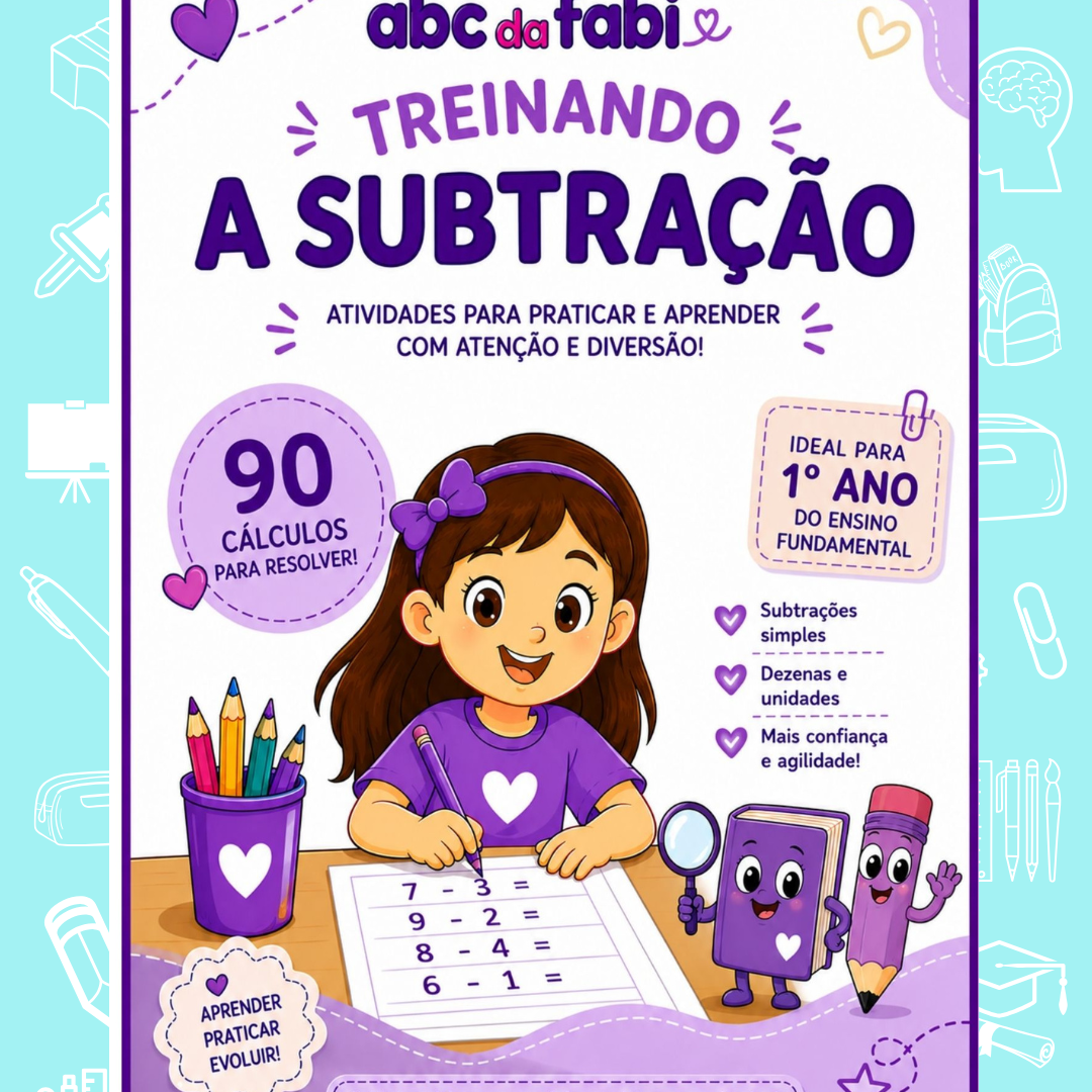 90 cálculos subtração 1º ano