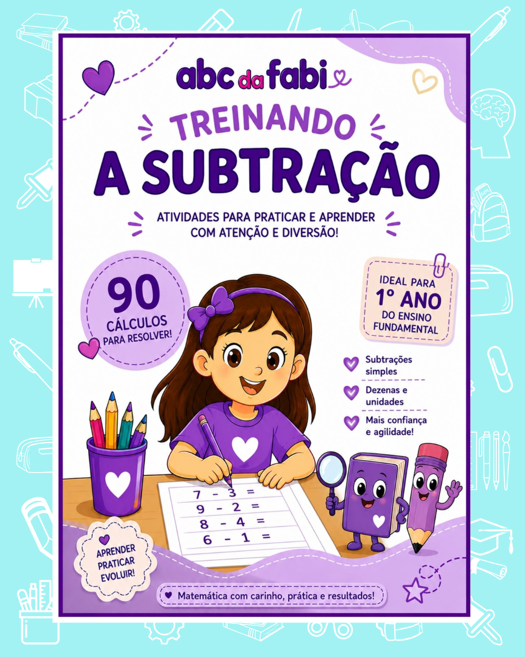 90 cálculos subtração 1º ano