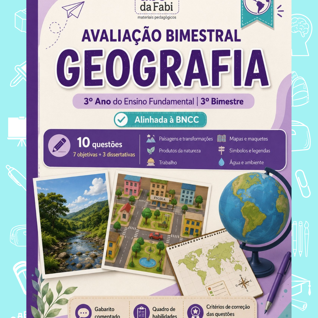 Prova de Geografia 3º ano - 3º bimestre