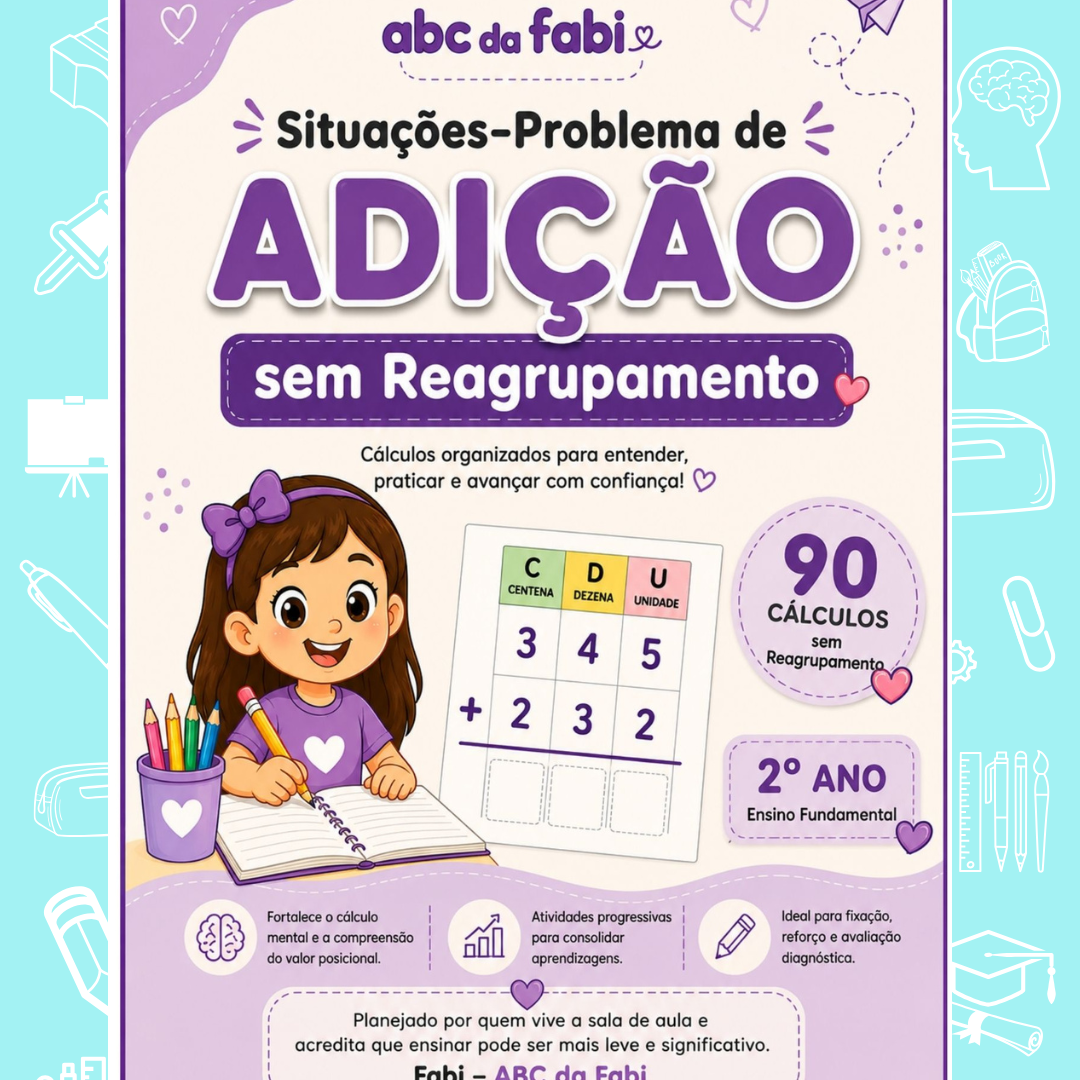 90 cálculos adição sem reagrupamento 2º ano