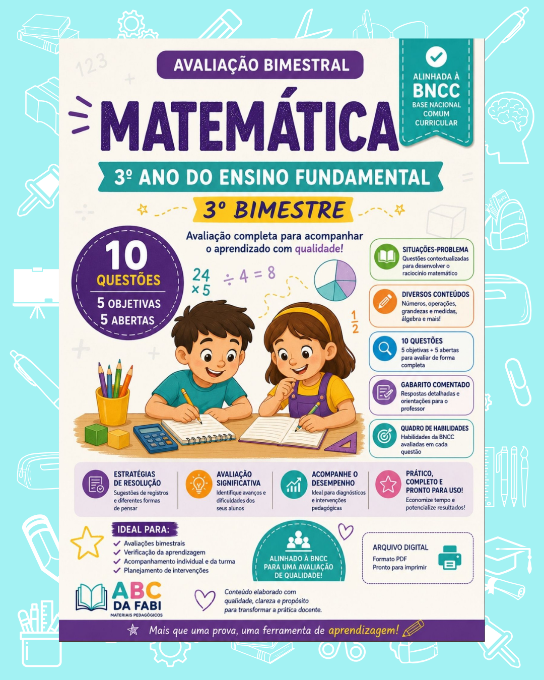 Prova de Matemática 3º ano – 3º bimestre