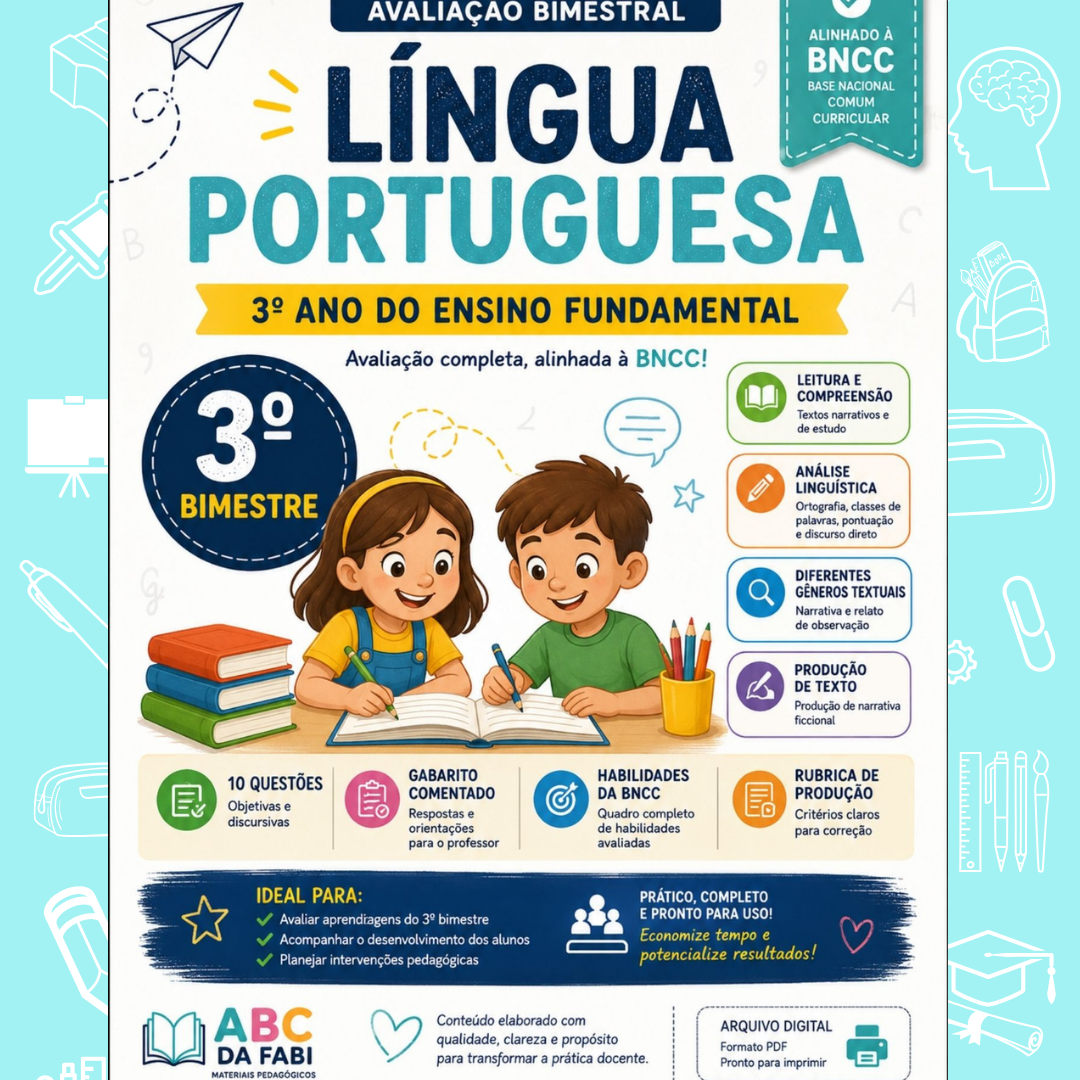 Prova Língua Portuguesa 3º ano 3º bimestre