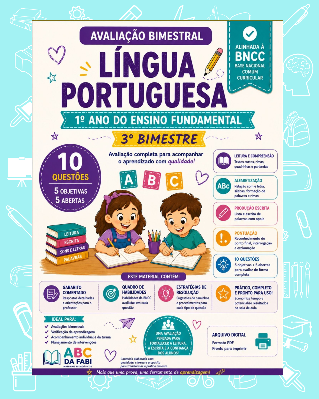 Prova de Língua Portuguesa 1º ano 3º bimestre