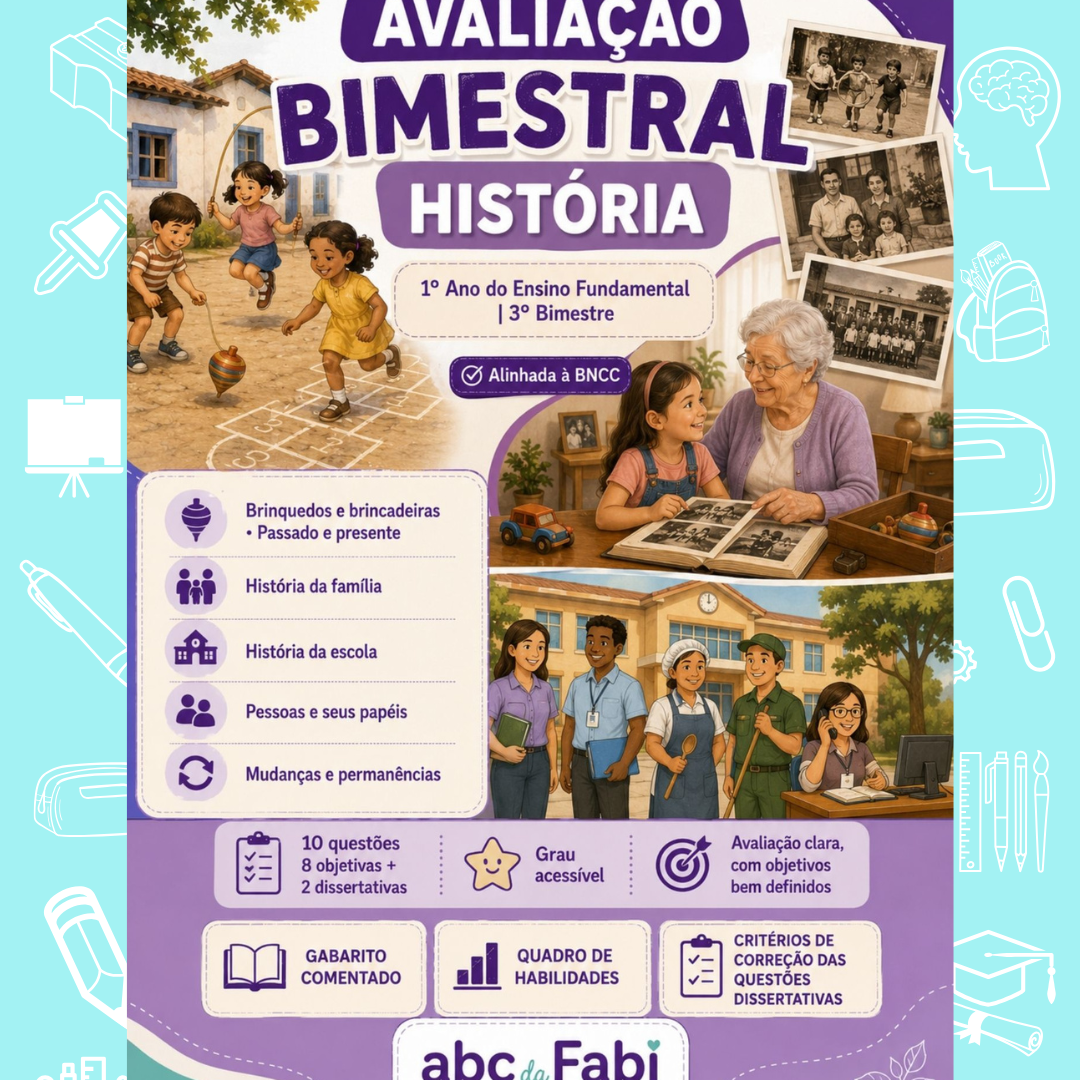 Prova de História 1º ano 3º bimestre